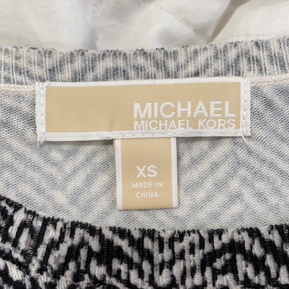 MICHAEL Michael Kors Long Sleeve Herringbone Print Dress - Picture 7 of 8